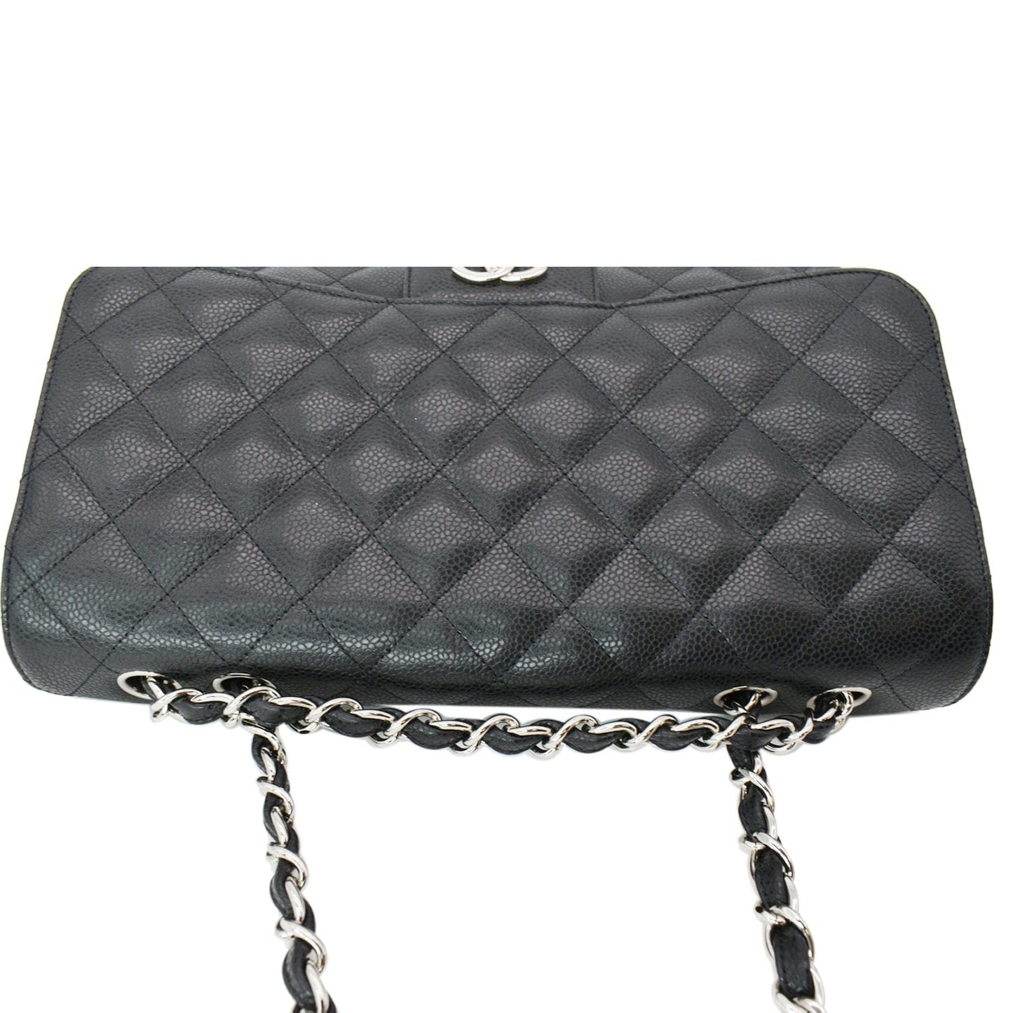 CHANEL Jumbo Classic Single Flap Caviar Leather Shoulder Bag Black