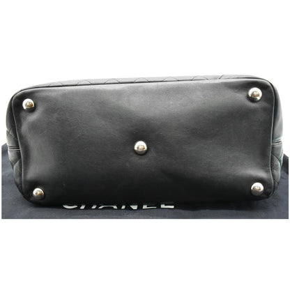 CHANEL Cambon Ligne Quilted Leather Large Tote Bag Black
