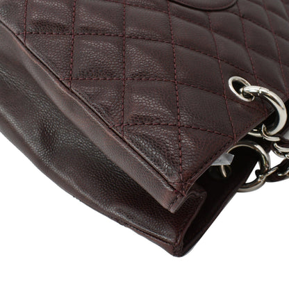 CHANEL Grand Shopping GST Caviar Leather Tote Bag Maroon