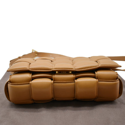 BOTTEGA VENETA Padded Cassette Leather Crossbody Bags Caramel