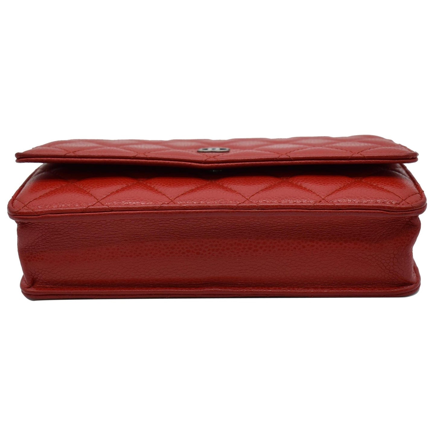 CHANEL CC WOC Caviar Leather Chain Crossbody Bag Red