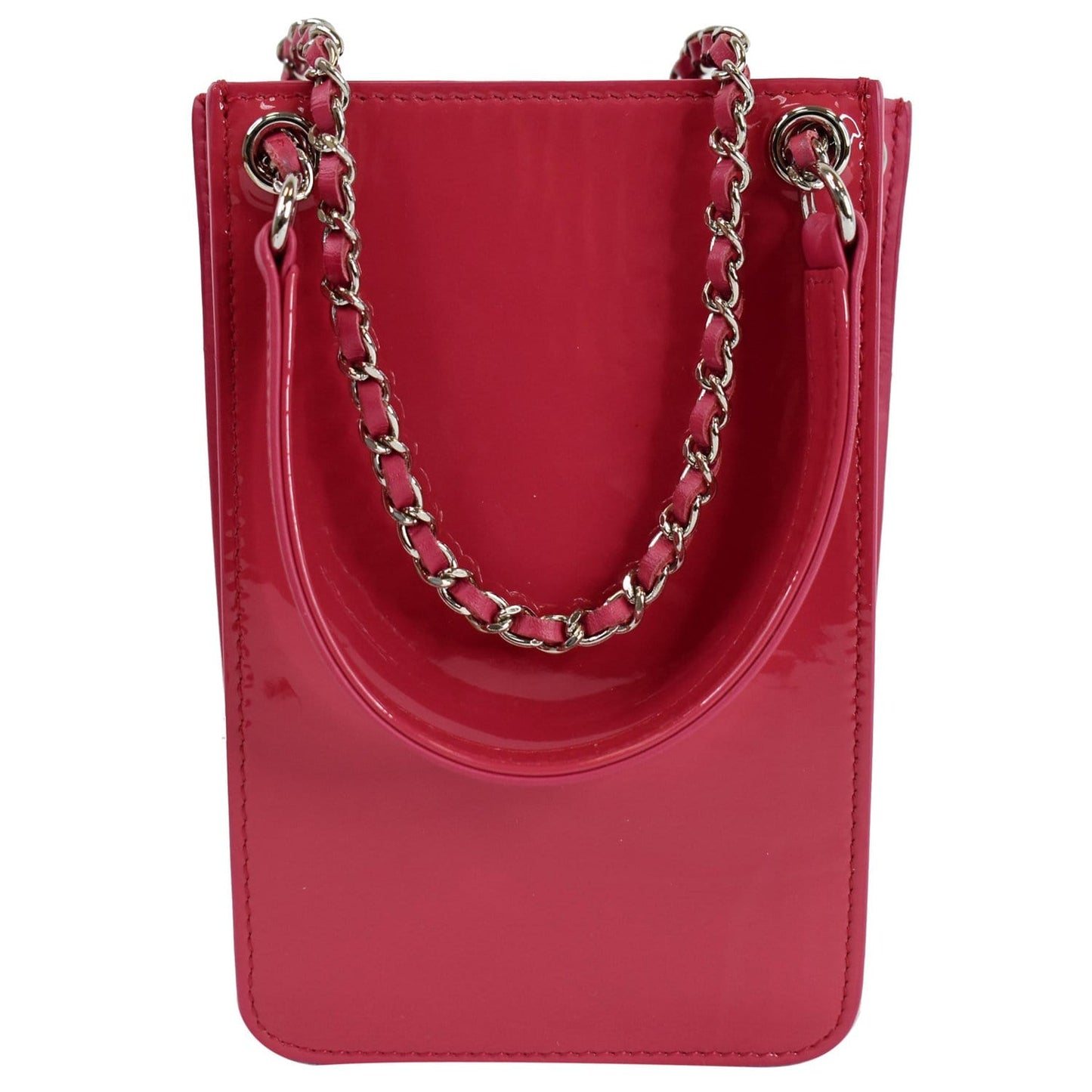 CHANEL O-Phone Holder Patent Leather Crossbody Bag Red