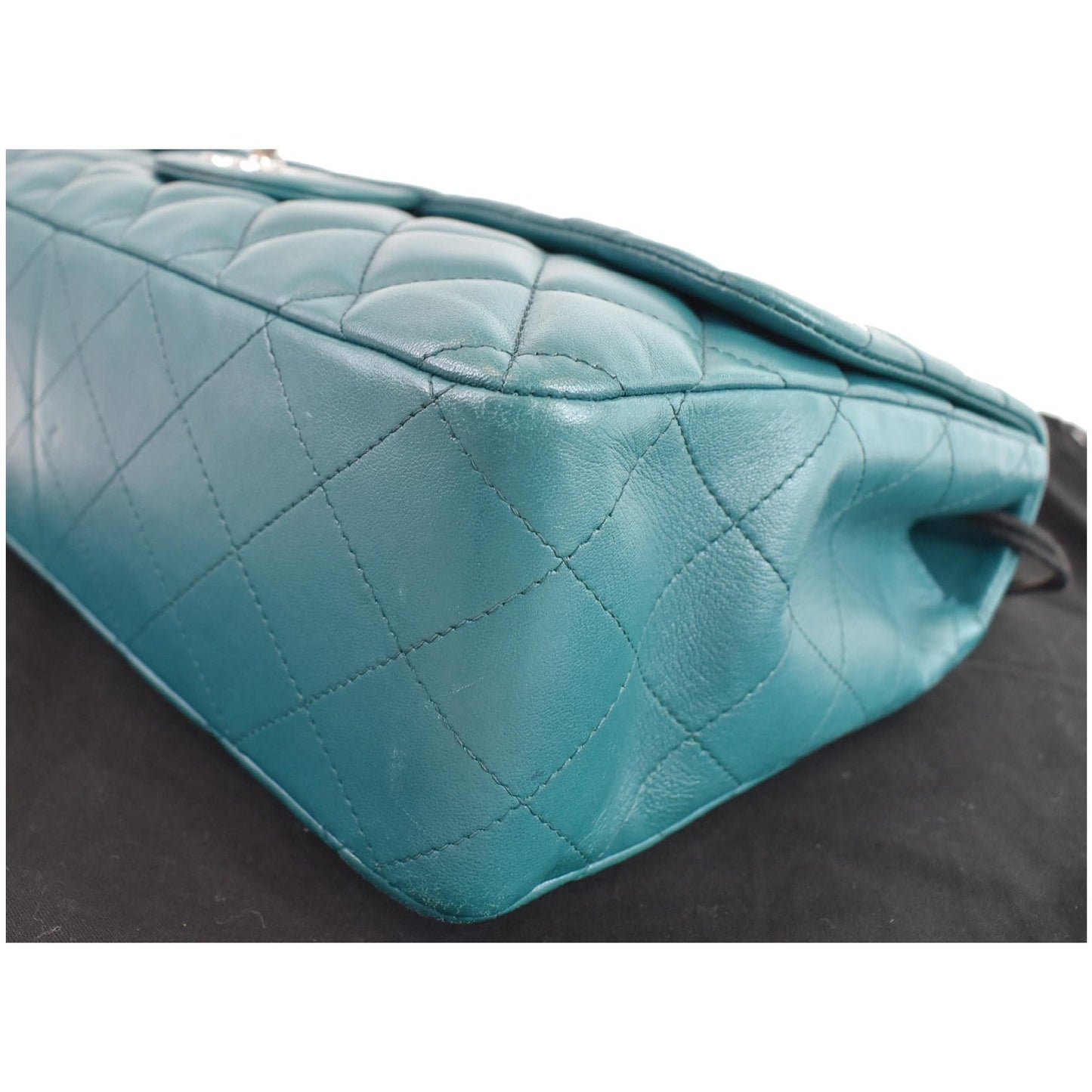 CHANEL Jumbo Classic Single Flap Lambskin Crossbody Bag Teal