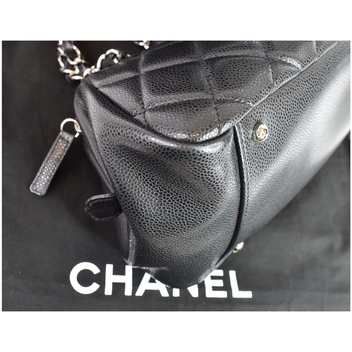 CHANEL Timeless CC Quilted Caviar Leather Small Chain Bowler Bag Black - 15% OFF