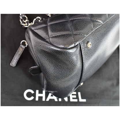 CHANEL Timeless CC Quilted Caviar Leather Small Chain Bowler Bag Black - 15% OFF