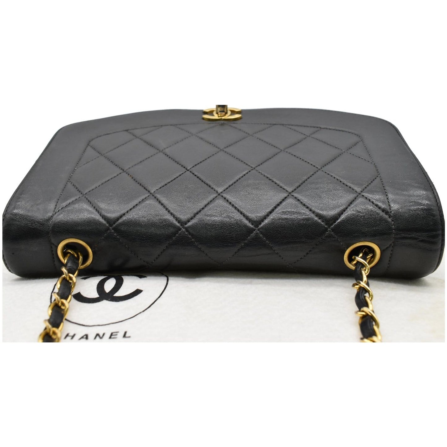 CHANEL Diana Flap Quilted Lambskin Leather Shoulder Bag Black - 20% OFF