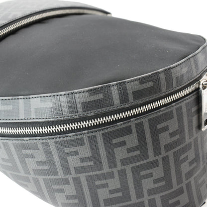 FENDI Diagonal Liberty Nylon Leather Backpack Black