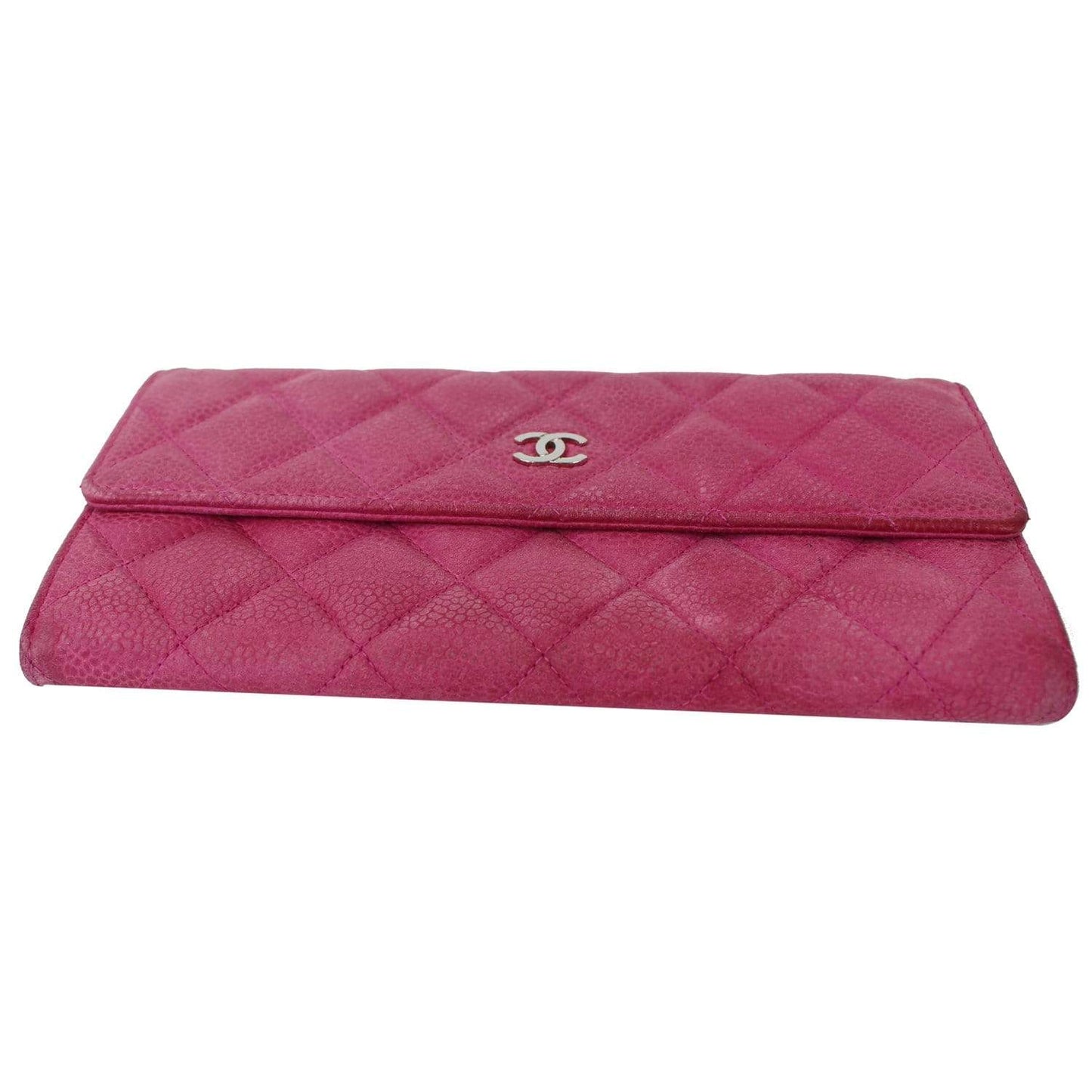 CHANEL CC Caviar Leather Long Wallet Pink - 25% OFF
