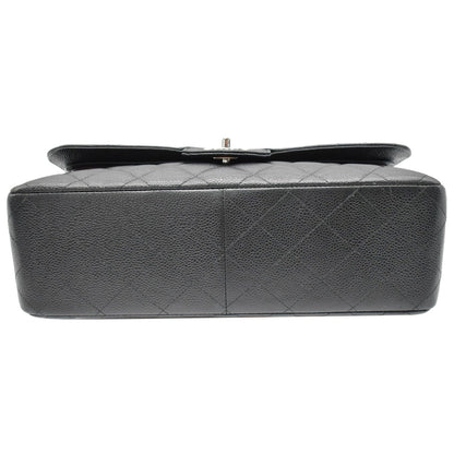 CHANEL Jumbo Double Flap Caviar Leather Shoulder Bag Black- Hot Deals