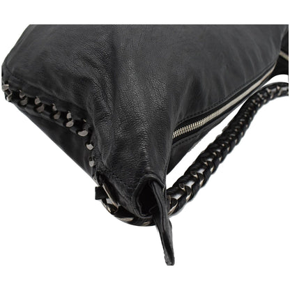 CHANEL Modern Chain Calfskin Leather Hobo Bag Black