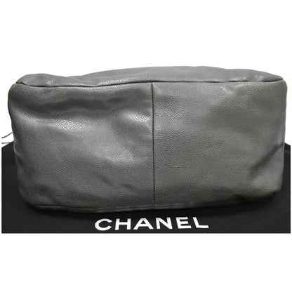 CHANEL 31 Small CC Caviar Leather Hobo Bag Grey