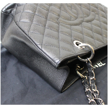 CHANEL Grand Shopping Caviar Leather Tote Bag Black