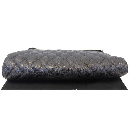 CHANEL Timeless Caviar Quilted Leather Clutch Black