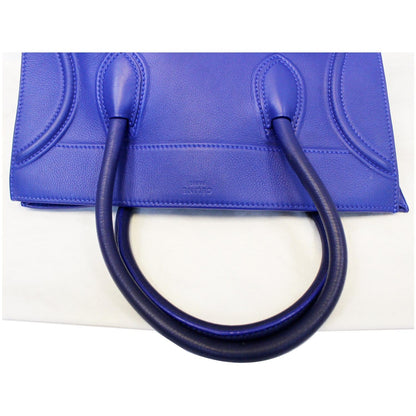 CELINE Phantom Luggage Medium Leather Tote Bag Blue