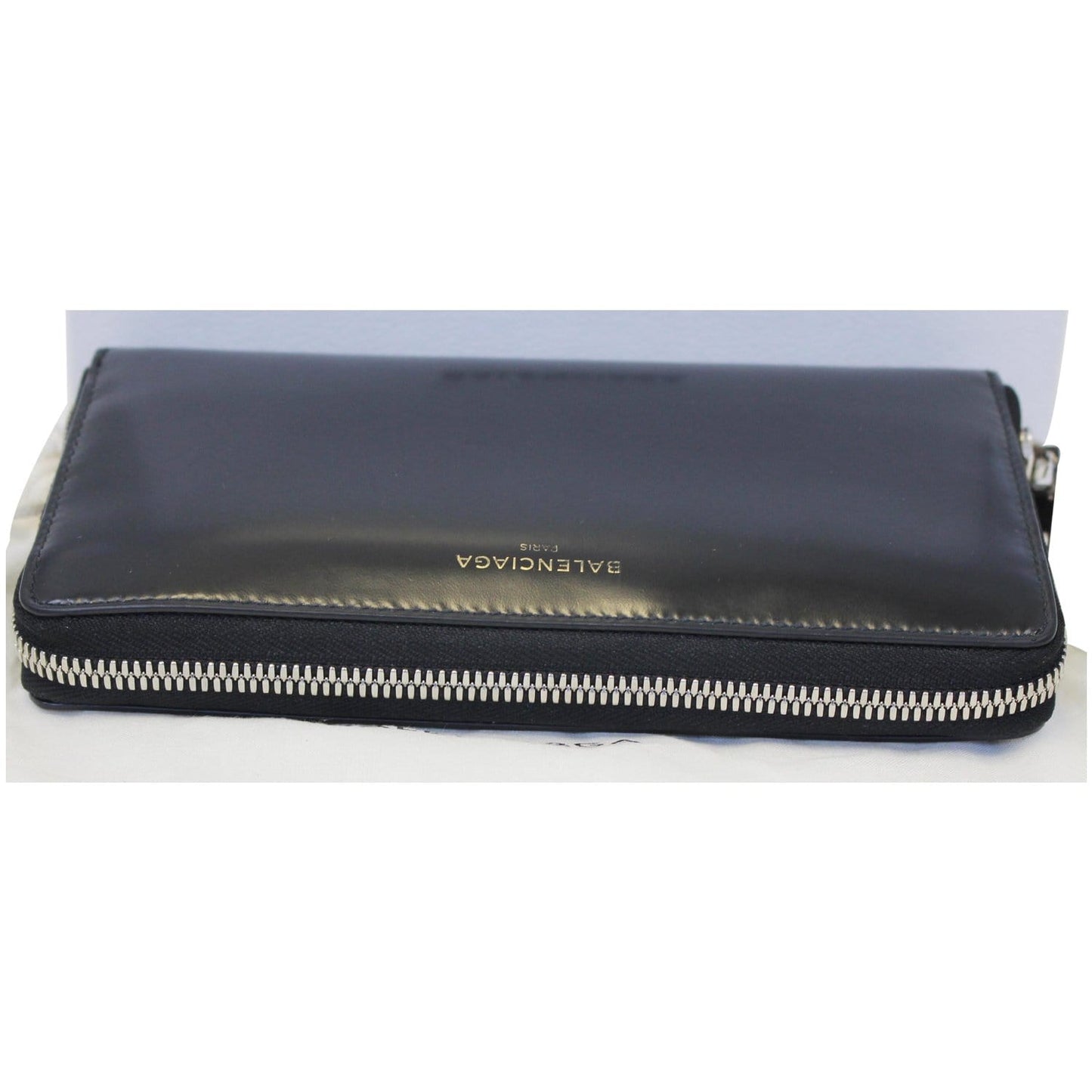 BALENCIAGA Continental Zip Around Leather Wallet Black - Last Call