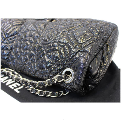 CHANEL Quilted Pattern Jumbo Single Flap Bag Black