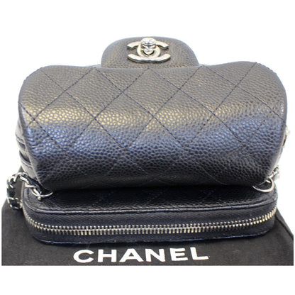 CHANEL Classic Mini Flap Quilted Lambskin Crossbody Bag Black