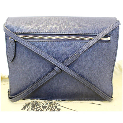 Burberry Small Vintage Check/Leather Crossbody Bag Dark Blue