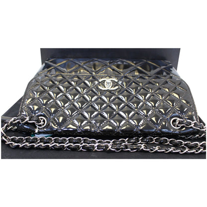 CHANEL Sac Rabat Patent Leather Shoulder Bag