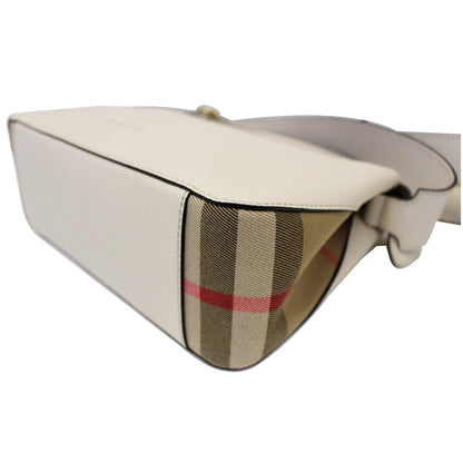 BURBERRY Helmsley House Check Grained Leather Crossbody Bag