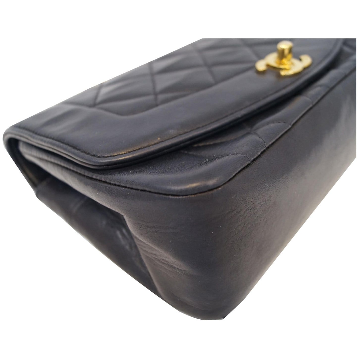 CHANEL Diana Flap Bag Quilted Lambskin Shoulder Bag Black