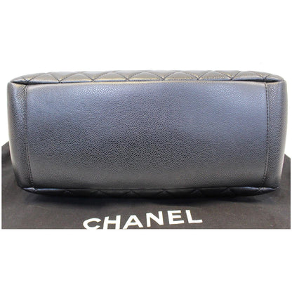CHANEL Black Caviar Leather Grand Shopping Tote Bag