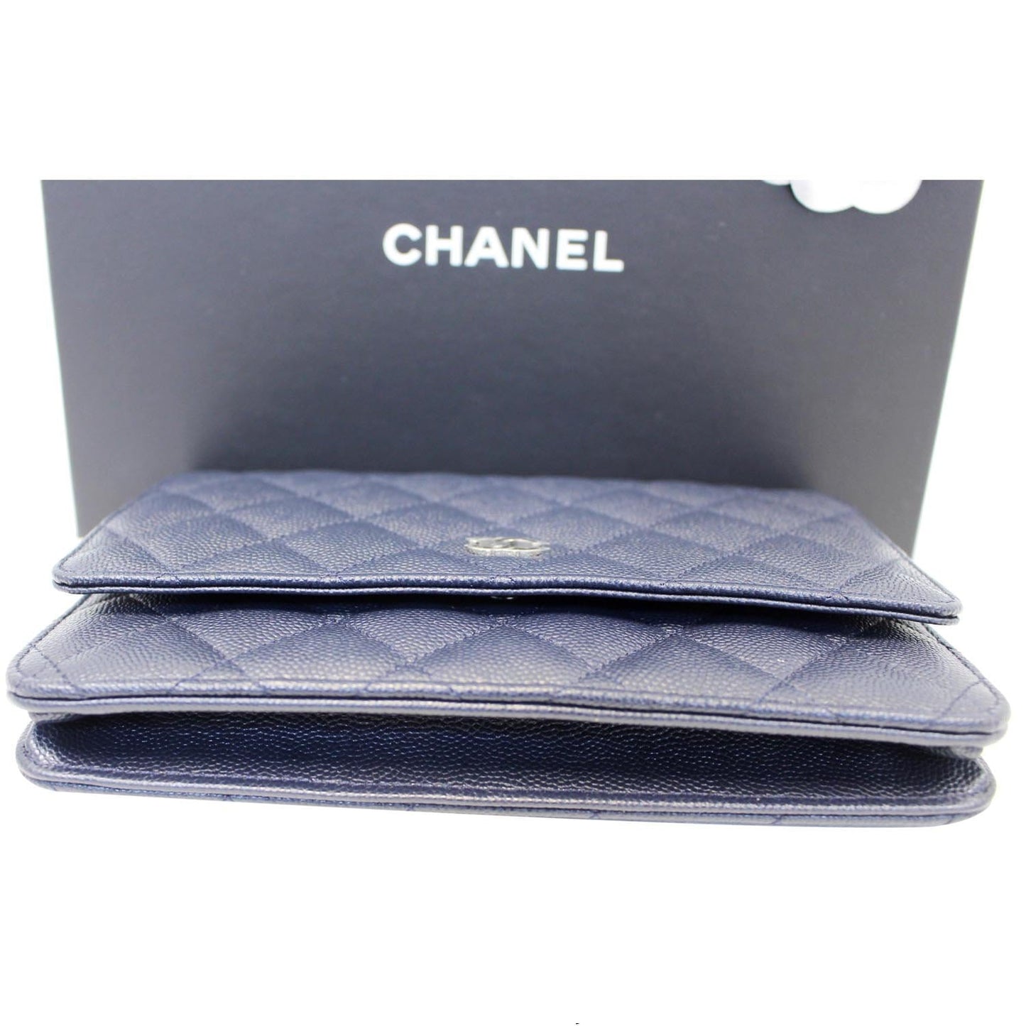 CHANEL Wallet On Chain WOC Clutch Crossbody Bag Navy
