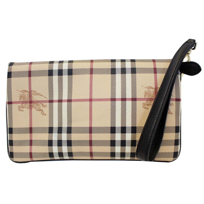 BURBERRY Haymarket Check Adeline Foldover Clutch Brown