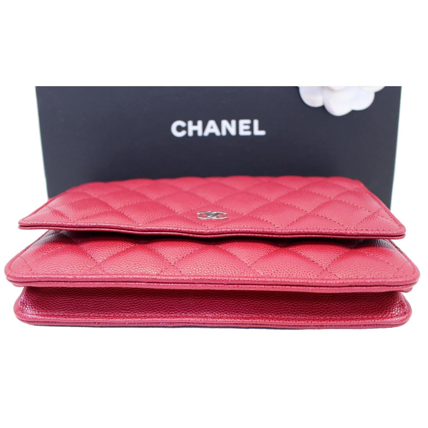 CHANEL Wallet On Chain WOC Clutch Crossbody Bag Red