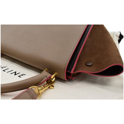 CELINE Trapeze Small 2way Leather Shoulder Bag Tricolor