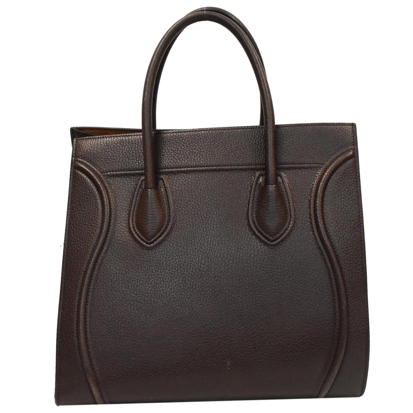 CELINE Luggage Phantom Medium Leather Tote Bag Brown