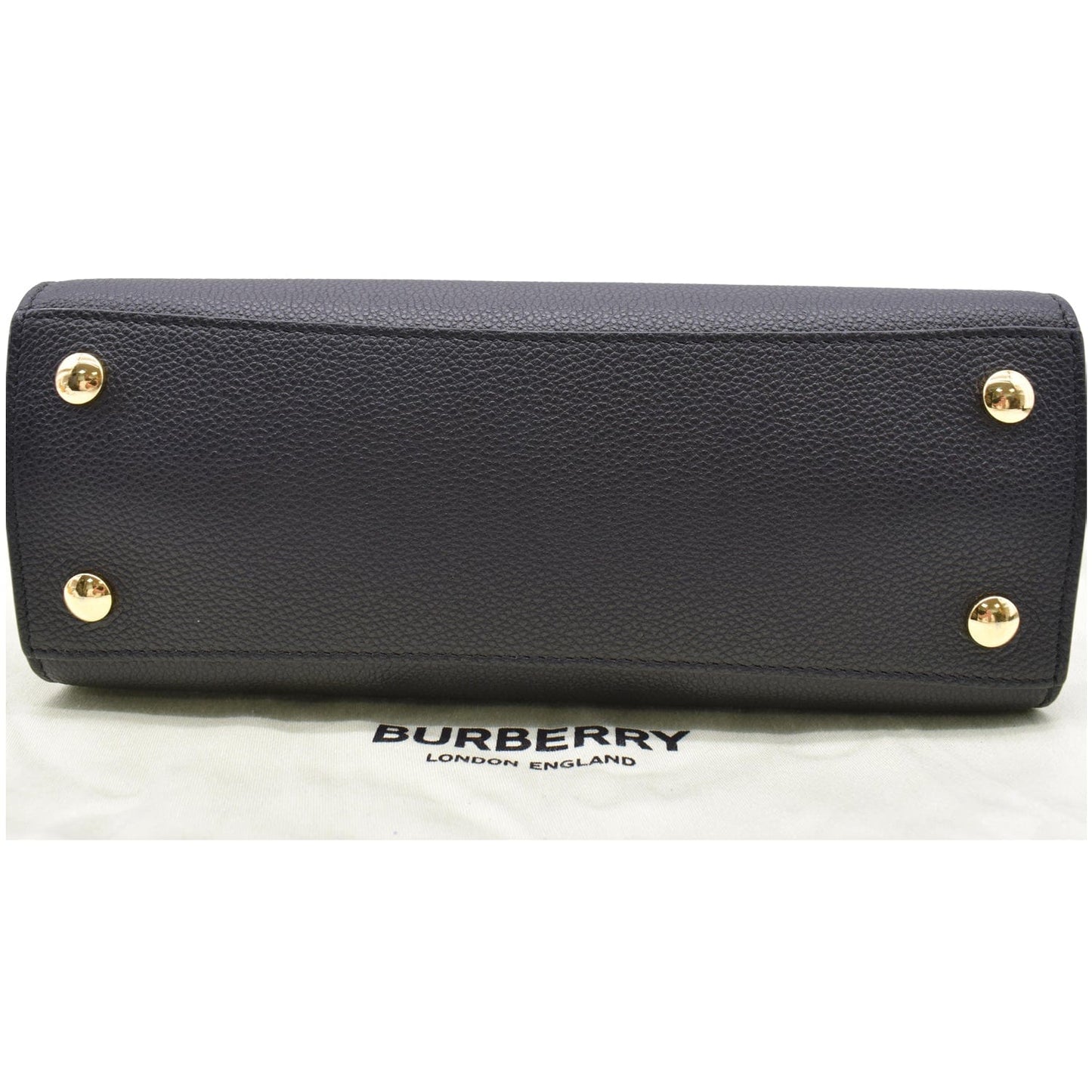 BURBERRY Mini Title Grainy Leather Top Handle Crossbody Bag Black