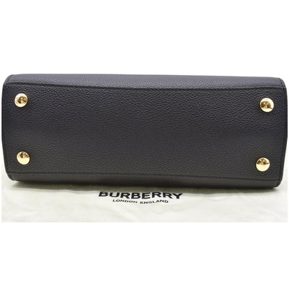 BURBERRY Mini Title Grainy Leather Top Handle Crossbody Bag Black