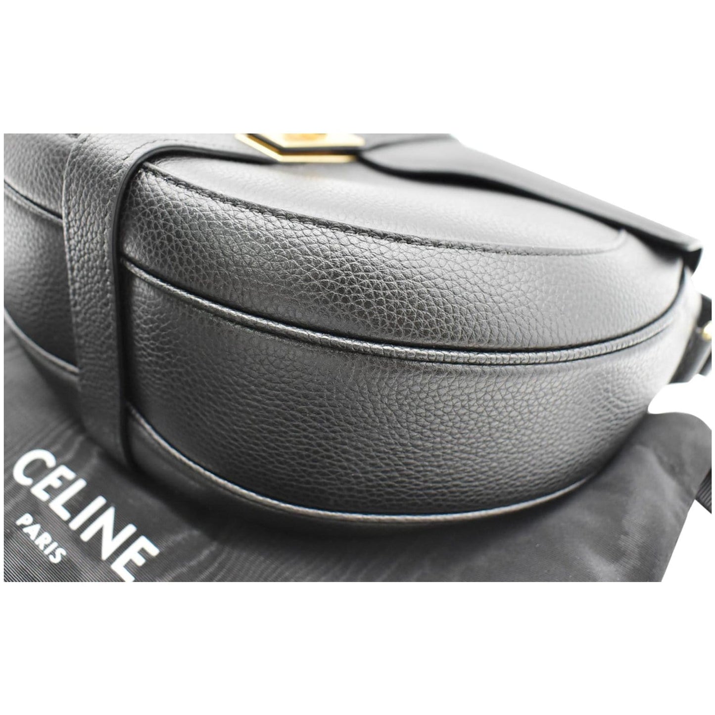 CELINE Besace 16 Small Leather Shoulder Bag Black