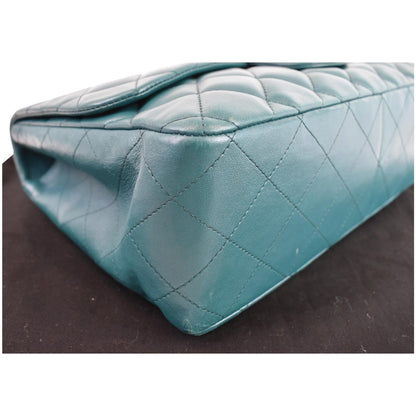 CHANEL Jumbo Classic Single Flap Lambskin Crossbody Bag Teal