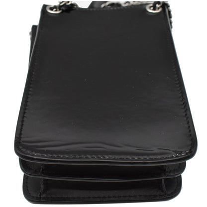 CHANEL O-Phone Holder Patent Leather Crossbody Bag Black
