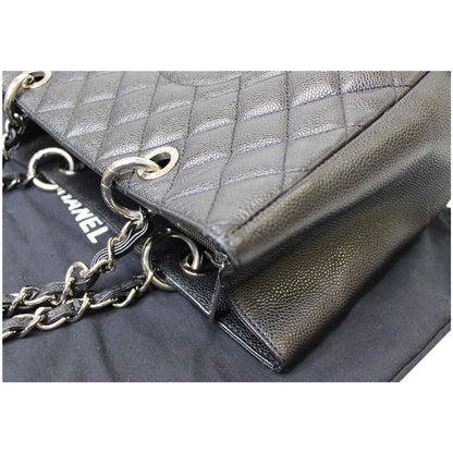 CHANEL Grand Shopping Caviar Leather Tote Bag Black