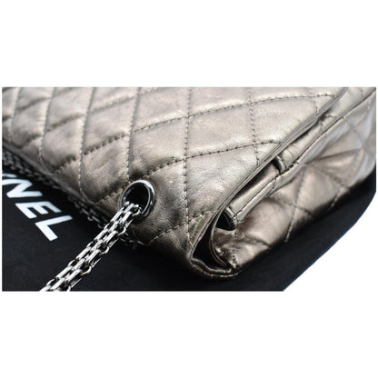 CHANEL 2.55 Reissue Aged Calfskin Leather Shoulder Bag Metallic Gold