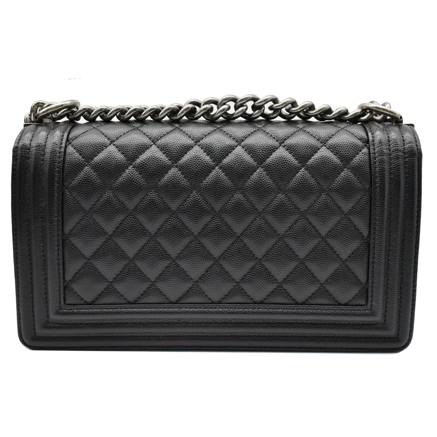 CHANEL Medium Boy Flap Caviar Leather Shoulder Bag Black
