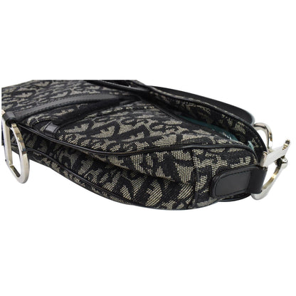 CHRISTIAN DIOR Saddle Oblique Jacquard Shoulder Bag Black - 15% OFF