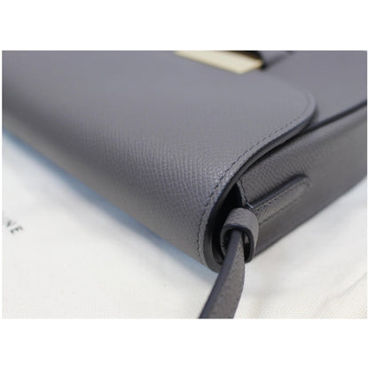 CELINE Trotteur Small Grained Calfskin Leather Shoulder Bag Grey