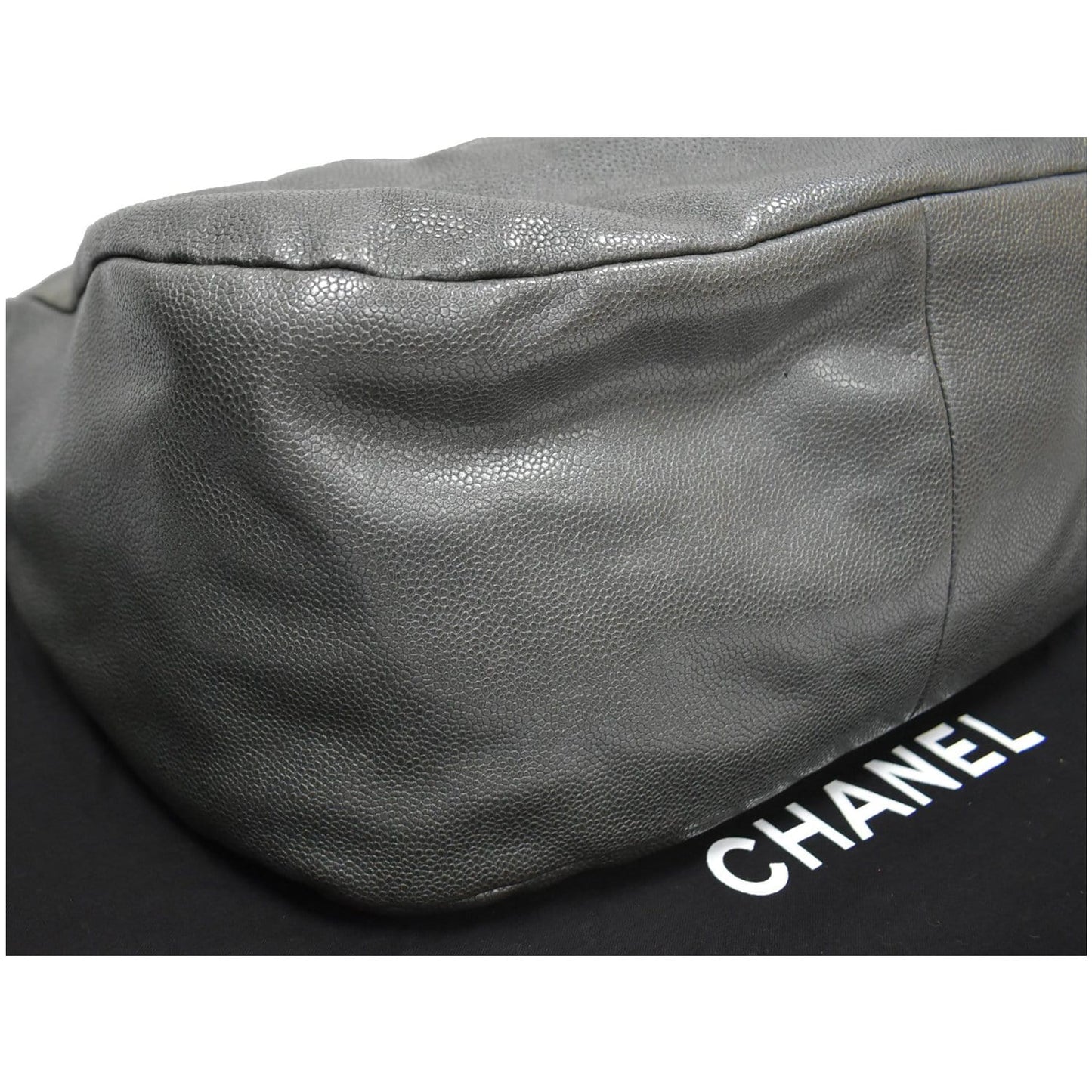 CHANEL 31 Small CC Caviar Leather Hobo Bag Grey