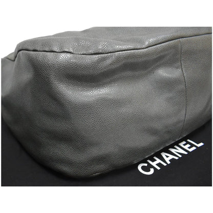 CHANEL 31 Small CC Caviar Leather Hobo Bag Grey