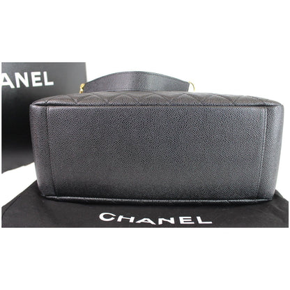 CHANEL Grand Shopping Caviar Leather GST Tote Bag Black