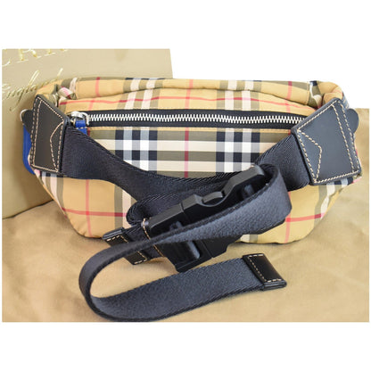 BURBERRY Vintage Check Canvas Medium Bum Bag Beige
