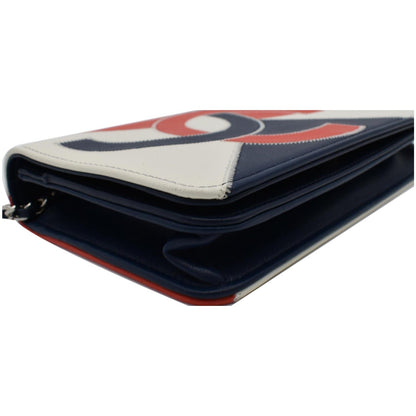 CHANEL Tassel Patchwork Leather Wallet On Chain Multicolor