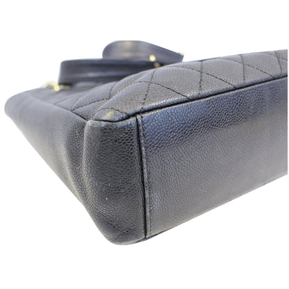 CHANEL PST Petit Shopping Caviar Leather Tote Bag Black
