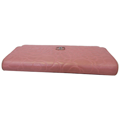 CHANEL Camellia Leather Trifold Wallet Pink - 25% OFF