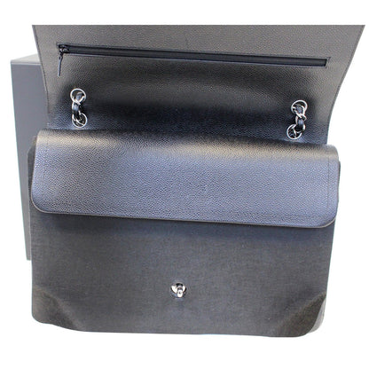 CHANEL Classic Maxi Jumbo Double Flap Caviar Leather Shoulder Bag