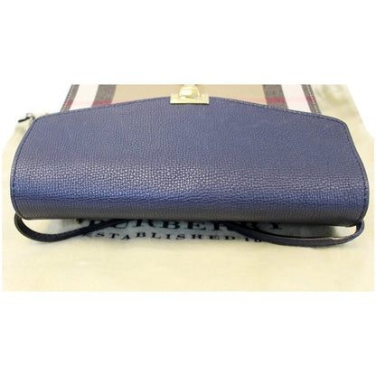 Burberry Small Vintage Check/Leather Crossbody Bag Dark Blue
